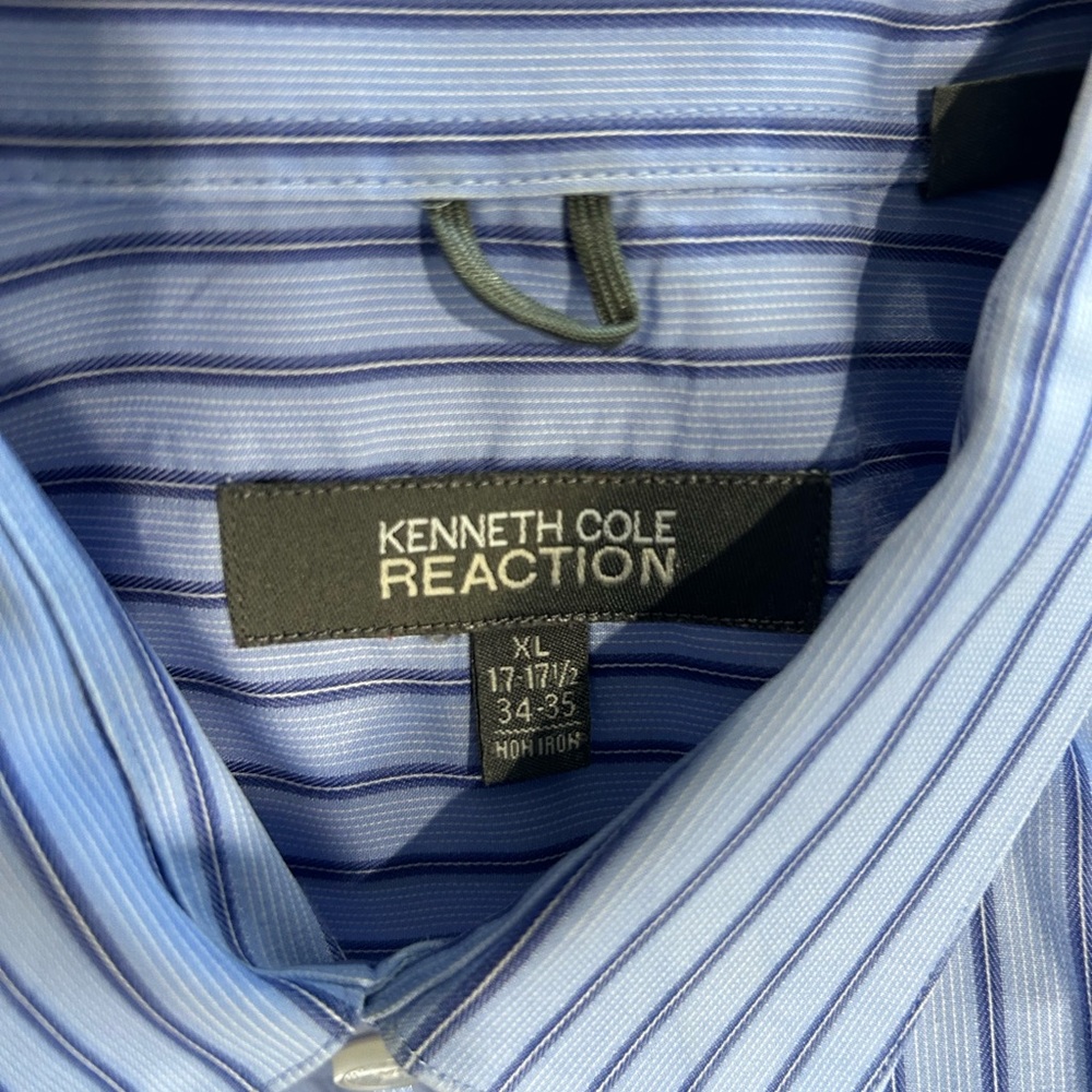 Kenneth Cole Reaction Men's Blue Pinstripe Shirt